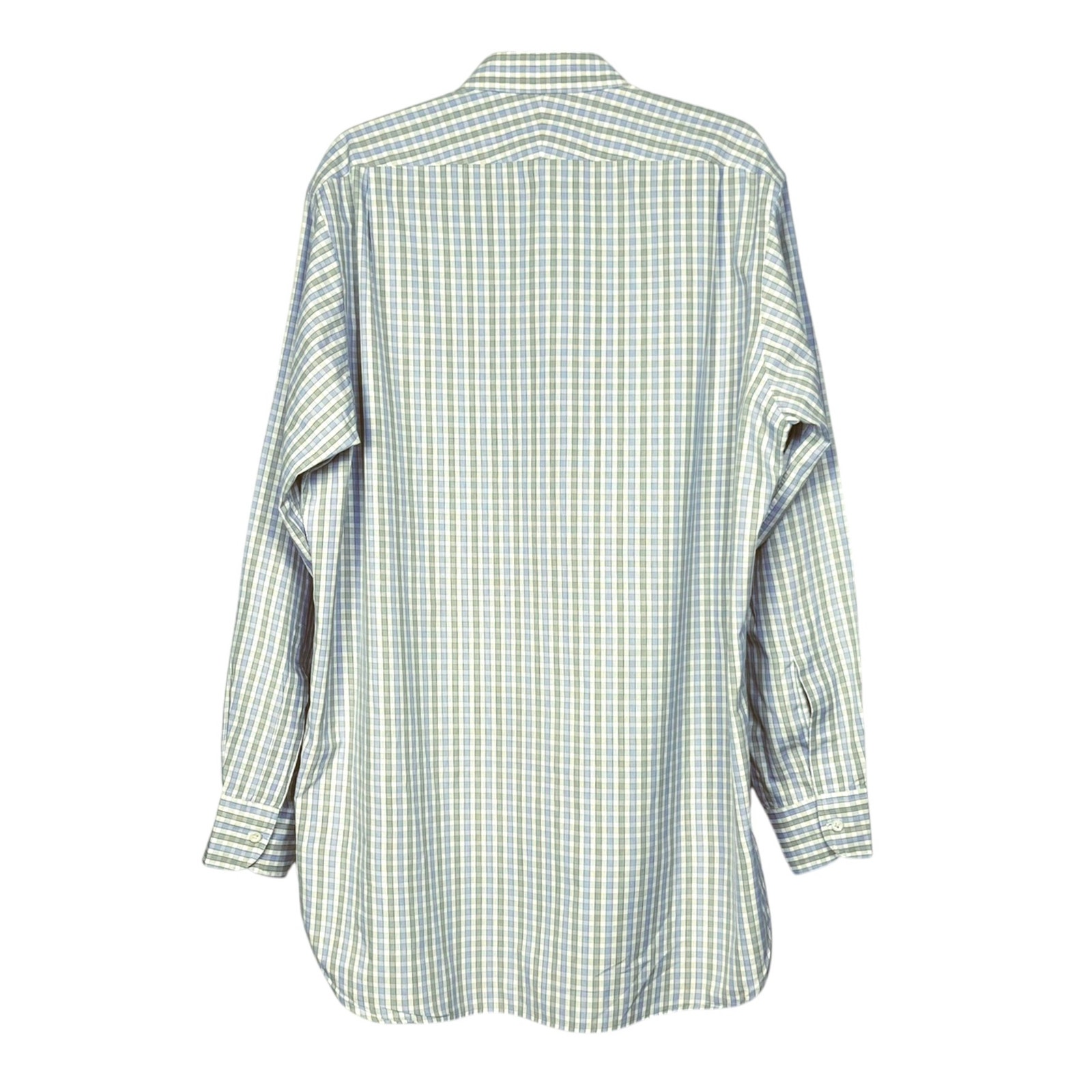 Hilditch & Key Men's 16.5x35 Checked Cotton Long Sleeve Button Down Dress Shirt — image 3 of 6